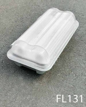 FL131- Qty-6. Light grey 1' weatherproof fluorescent c/w 2-Hybrid 24volt  Led strips and cord- 13" x 6"