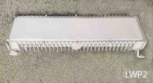 LWP2-Qty-4. Aluminum light with glass opaque front, swivel base, 24volt hybrid leds and cord. 18" x 6"