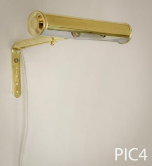 PIC4-Qty-2. Brass 7"W adjustable picture light with 1 candelabra socket and cord.