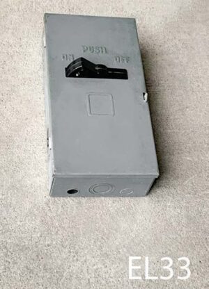 EL33-Qty-1. Gray switch with black rocker switch. 16" x 8.5"