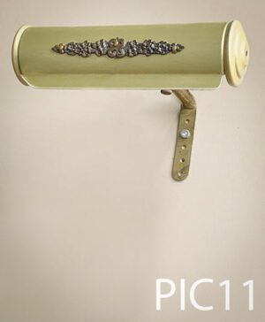 PIC11-Qty-1. Bronze 7" adjustable picture light with design on front, and 24 volt hybrid Leds with cord.