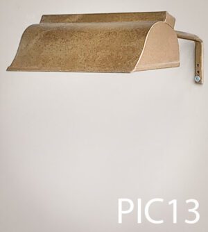 PIC13-Qty-1 Bronze 8" picture light with adjustable base, medium base bulb and cord.