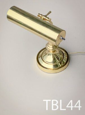 TBL44-Qty-1. Brass vintage adjustable desk lamp with switch and cord. Medium base socket. 9.5"W x 12"H