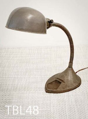 TBL48-Qty-2. Bronze vintage goose neck lamp with switch and cord. 19"H medium base socket