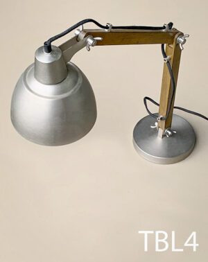 TBL4-Qty-1. Wood and metal table lamp with cord. Medium base socket 20"H