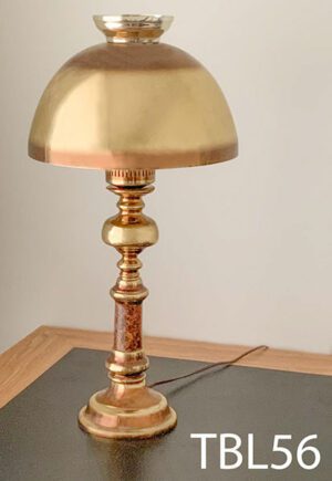 TBL56-Qty-1. Brass two-tone vintable table lamp with cord. 24"H