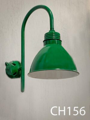 CH156- Qty-6. Green 10" china hat on 18"Bishops hook c/w box and cord.