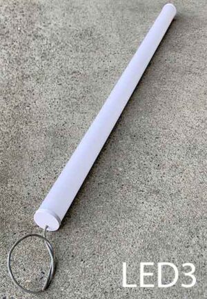 LED3- Qty-8. White plastic 2 1/2" x 4' with hybrid Leds.