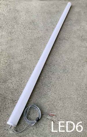 LED6-Qty-9. 68" aluminum channel with diffusion with aircraft cable on end to be hung vertical with hybrid Leds. 2 3/8" D