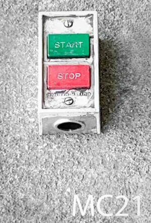 MC21-Qty-1. Off white box with stop start buttons. 4" x 2 1/4".