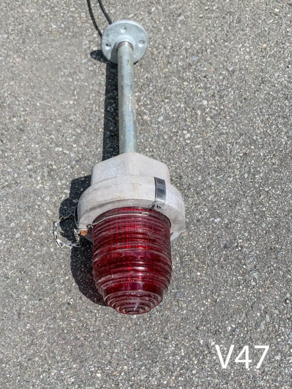 V47- Qty-4. Metal base with red light, 19" total length c/w cord.