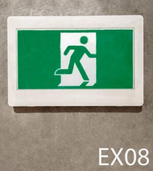 EX08- Qty-10. Green running man led exit c/w cord