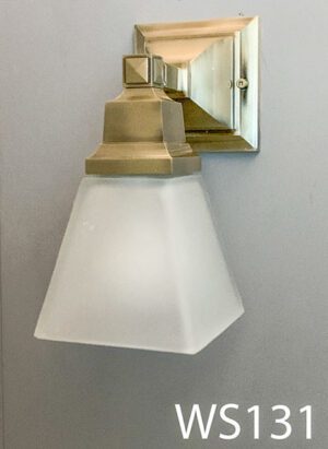 WS131-Qty-13. Brass base with milky glass