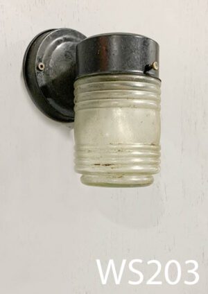 WS203-Qty-5. Black base with jar type glass medium base bulb. 6"H