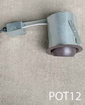 POTL12-Qty-45. Brown 5" eyeball pot light that spins and swivels c/w cord