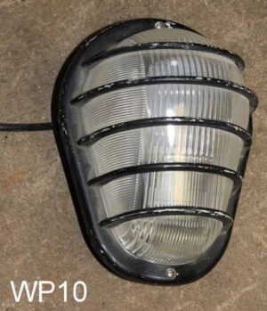 WP10-Qty-2.  Black 9″ high marine light c/w cord