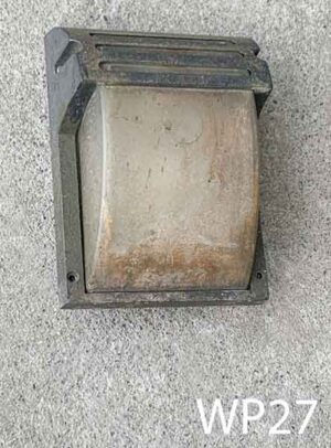 WP27-Qty-1. Dark grey marine light with aging, glass front, medium base socket and cord. 7" x 10"