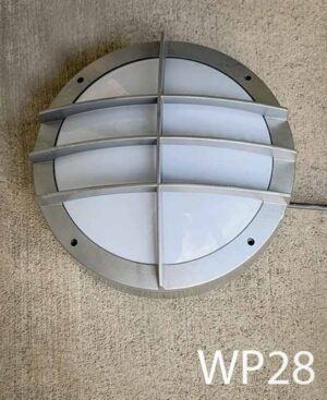 WP28-Qty-8. Grey 14" marine light c/w medium base socket and cord.