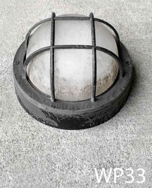 WP33-Qty-9. Black 8" aged marine light with hybrid Leds