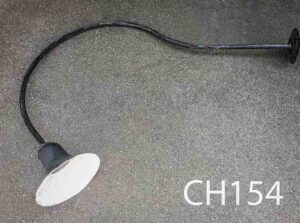 CH154-Qty-8.  10″ D black reflector on 4′ gooseneck c/w cord