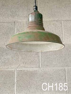 CH185-Qty-1. Green aged 12" china hat c/w cord.