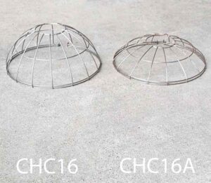 CHC16-Qty-36. Half round metal cage for 16" china hat.  CHC16A-Qty-5. Low profile cage for 16" china hat.