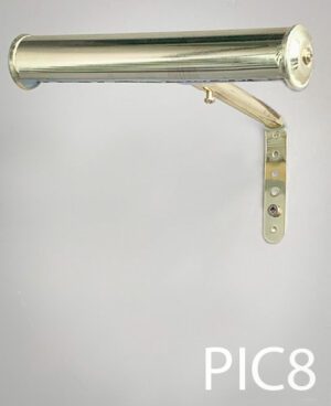 PIC8- Qty-10. Brass 7.5" adjustable picture light with cord and candelabra socket.