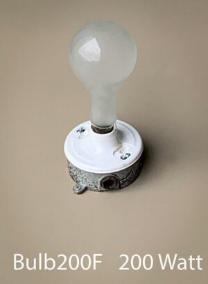 Bulb200F-Qty-3. 200 watt 130 V frosted bulb 6"H