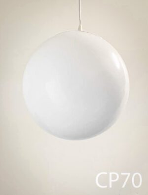 CP70-Qty-13. White 12" globe with long white cord.