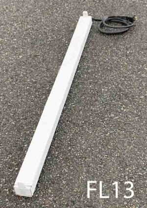 FL13-Qty-30, White 4′ strip T12 c/w cord. -FL13A Qty-30 4′ strip T8 -FL12 Qty- 8. 3′ strip T12.  All with cords. Led package available.