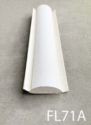 FL71A- Qty-13. Off-white aged 4' double T8 fluorescent with perforated curved front and cord. Led package available.