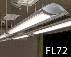 FL72-Qty-30. 4ft double T5 fluoro silver aluminum c/w cord. Led package available.  52in x 8in.