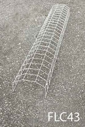 FLC43-Qty-28. White 5 sided fluorescent cage fits FL35, double fluorescents, and 4' weatherproof lights. 48" x 5".