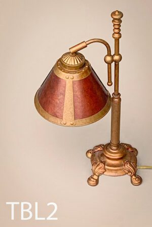 TBL2-Qty-1. Red and gold table lamp with cord. Medium base bulb. 20"H