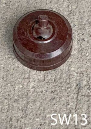 SW13-Qty-1. Brown bakelite vintage wall switch. 2"D
