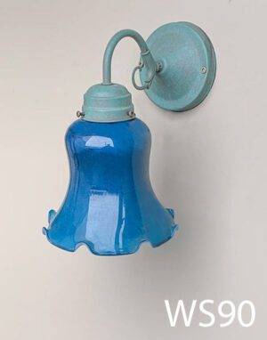 WS90-Qty-3. Blue base with blue glass shade.