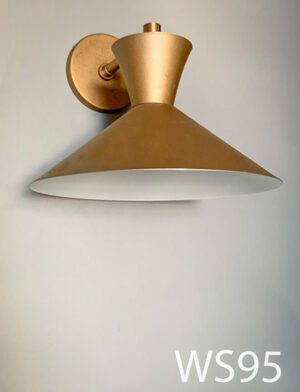 WS95-Qty-5. Gold sconce 12"D out from wall 14"total.
