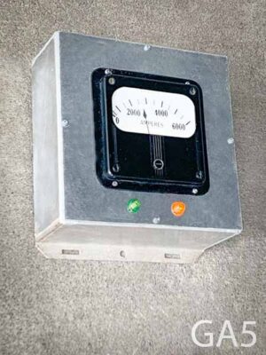 GA5-Qty-1. Aluminum box with lit gauge, green, and amber light. 10" x 10" 12 volt.