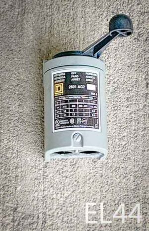 EL44-Qty-1. Grey working forward/reverse drum switch. 5"H x 3"W