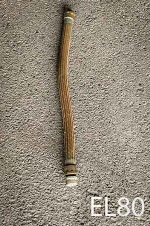 EL80-Qty-8. Copper woven and bendable conduit with 3/4" threaded ends for attachment to boxes. 28" x 1.5"