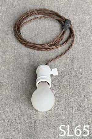 SL65-Qty-1. Ceramic socket with switch, 10' of brown wire and cord end.