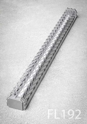 FL192-Qty-16. Grey wood base with heavy duty cage. Led strip in Hybrid or RGBW. 53" x 5"