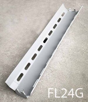 FL24G-Qty-16. Grey 4' fluorescent double T8 c/w industrial reflector and cord. Led package available.