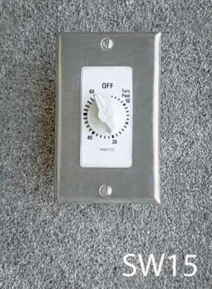 SW15-Qty-1. White timer switch to 60 minutes with stainless cover.