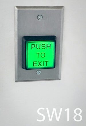 SW18-Qty-2. green push button switch with stainless cover. 12 Volt