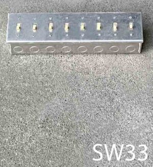 SW33-QTY-1. Aluminum box with cover and 8 ivory switches.