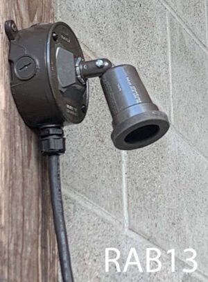 RAB13-Qty-3. Brown adjustable single head c/w box and cord.