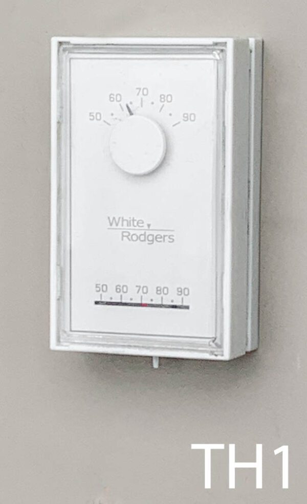 TH1-Qty-2. White wall thermostat.