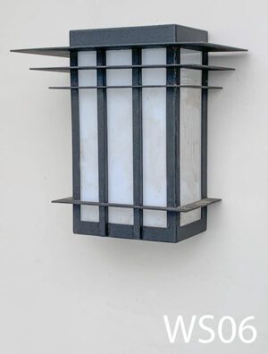 WS06-Qty-1. Black metal with milk plexi glass and cord. 16" x 16"