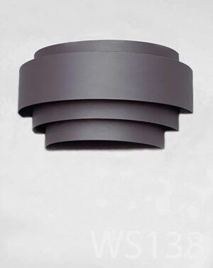 WS138-Qty-10. Brown tiered up/down wall sconce with cord uses medium base bulb. 10"W